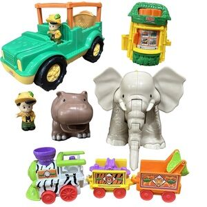 Fisher Price Little People Big Animal Zoo & Safari Truck Train Elephant Hippo